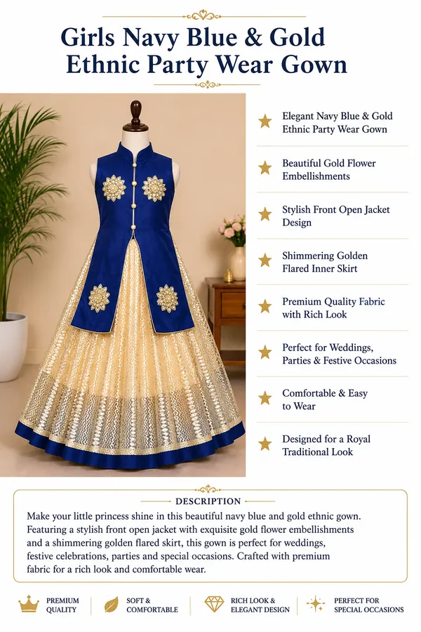 Girls_Navy_Blue_&_Gold_Designer_Ethnic_Gown_(Clearance_Sale)