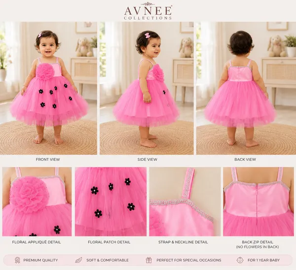 Girls_Pink_Floral_Net_Party_Wear_Frock