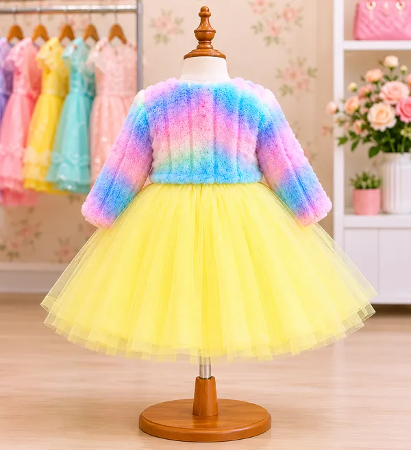 Girls_Rainbow_Pastel_Winter_Party_Wear_Frock