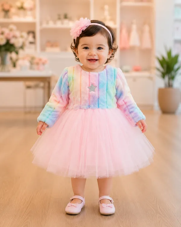 Girls_Rainbow_Pastel_Winter_Party_Wear_Frock