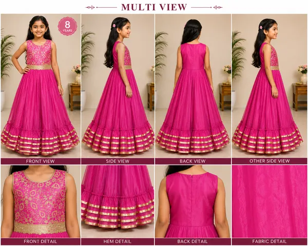 Girls_Rani_Pink_Embroidered_Party_Wear_Gown_(Clearance_Sale)