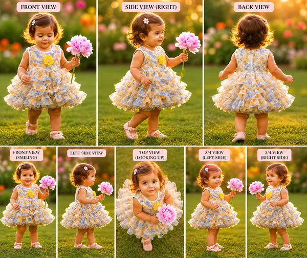 Girls_Yellow_Floral_Layered_Party_Wear_Frock