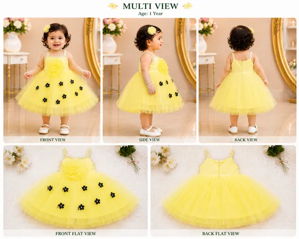 Girls_Yellow_Floral_Net_Party_Wear_Frock