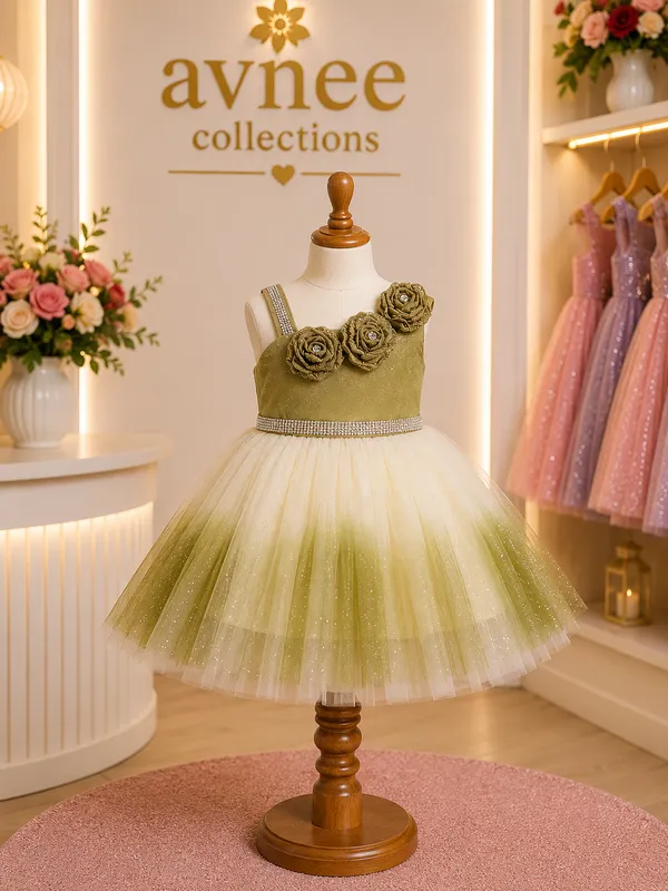 Green_Ombre_Floral_Princess_Party_Wear_Dress