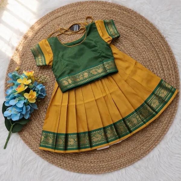 Green_Traditional_Pattu_Pavadai_Ethnic_Dress_For_Baby_Girls