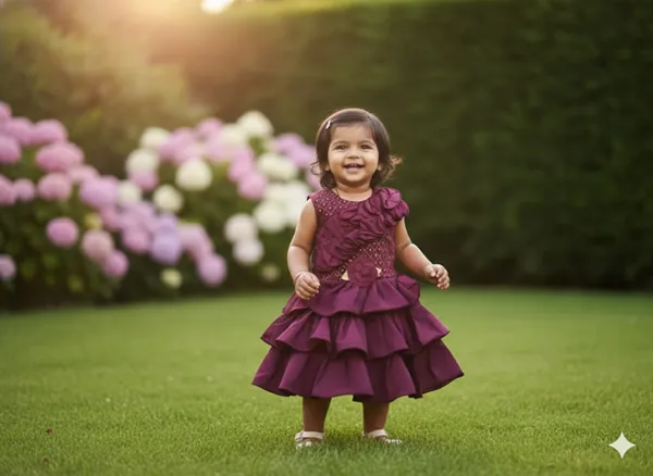 399/-_Sale_:_Royal_Wine_Purple_Layered_Princess_Party_Wear_Frock_-_NR