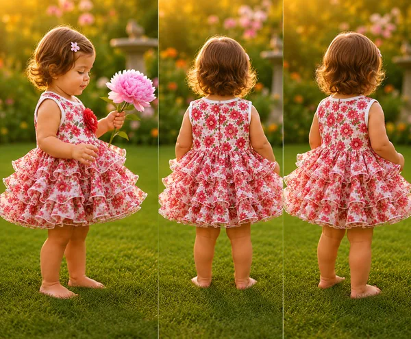 Girls_Red_Floral_Layered_Party_Wear_Frock