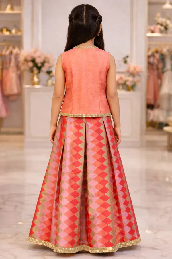 Girls_Coral_Pink_Embellished_Lehenga_Choli_Set