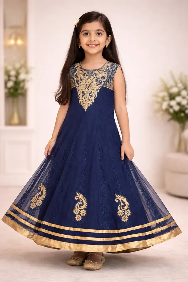Navy_Blue_Anarkali_Gown_For_Girls_With_Gold_Embroidery
