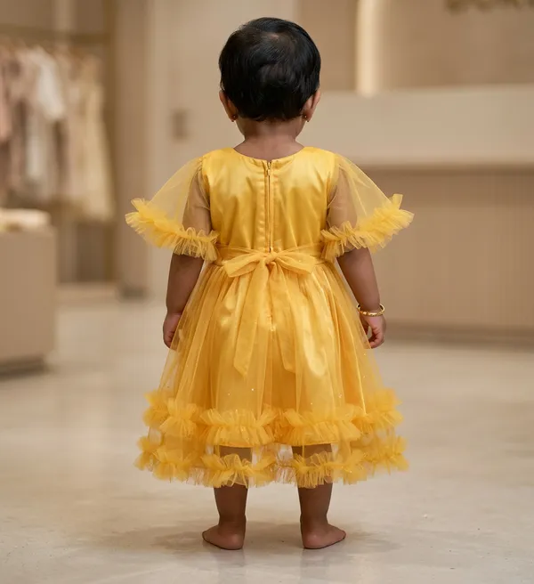Girls_Yellow_Princess_Party_Dress_With_Ruffled_Tulle_Hem_And_Mesh_Sleeves