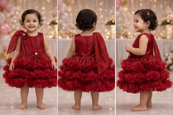 Girls_Maroon_Ruffled_Party_Dress_With_Floral_Embellishments
