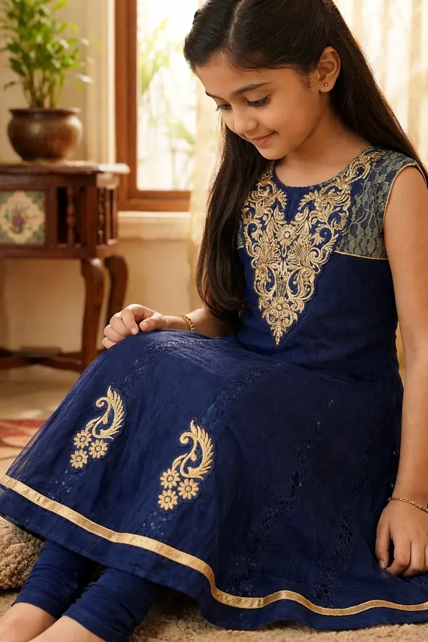 Navy_Blue_Anarkali_Gown_For_Girls_With_Gold_Embroidery