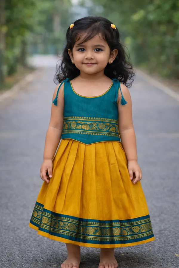 Teal_Traditional_Pattu_Pavadai_Ethnic_Dress_For_Baby_Girls