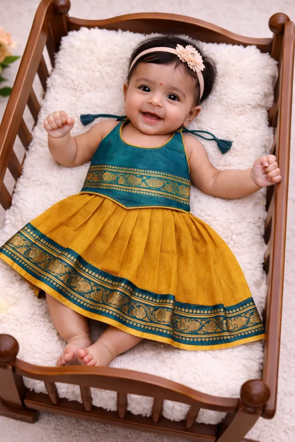 Teal_Traditional_Pattu_Pavadai_Ethnic_Dress_For_Baby_Girls