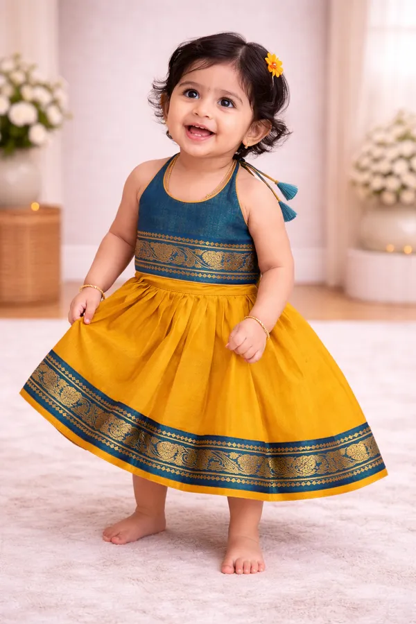 Teal_Traditional_Pattu_Pavadai_Ethnic_Dress_For_Baby_Girls