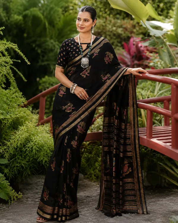 Midnight_Black_Floral_Saree