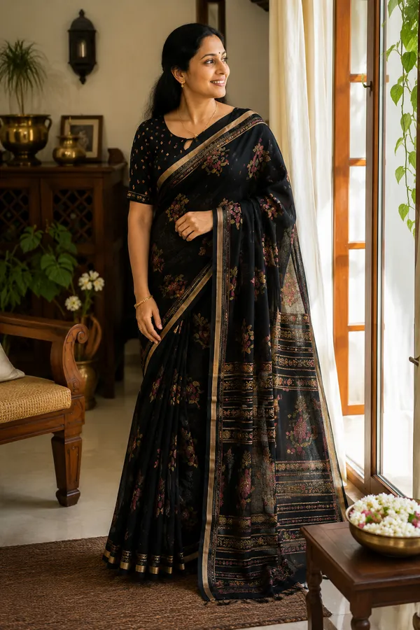 Midnight_Black_Floral_Saree