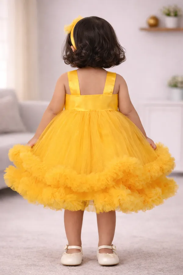 Yellow_Fluffy_Cloud_Dress_For_Baby_Girls