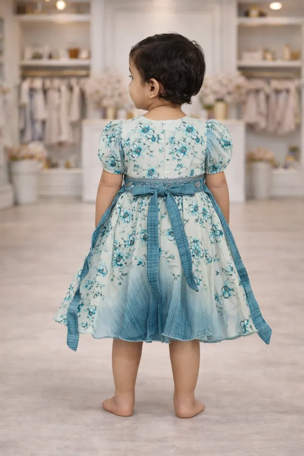 Blue_Floral_Print_Baby_Girl_Dress_With_Puff_Sleeves_And_Bow_Detail