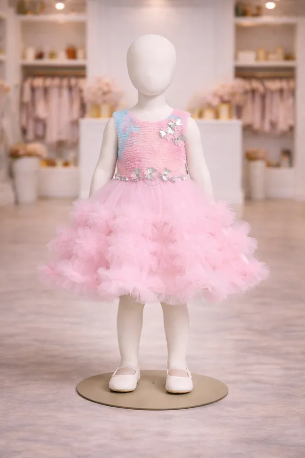 Gradient_Pink_Tutu_Dress_With_Floral_Embellishments_For_Girls