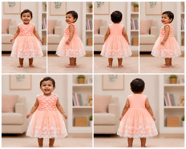 Peach_Floral_Applique_Party_Wear_Dress_with_Lace_Hem