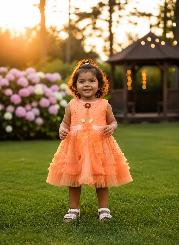 Peach_Pearl_Embellished_Layered_Princess_Party_Wear_Frock