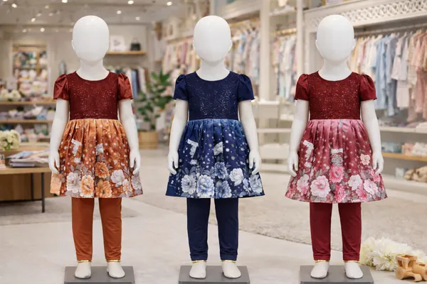 Girls_Ethnic_Dress_With_Leggings_Set_-_Sequin_Bodice_&_Floral_Print_Skirt