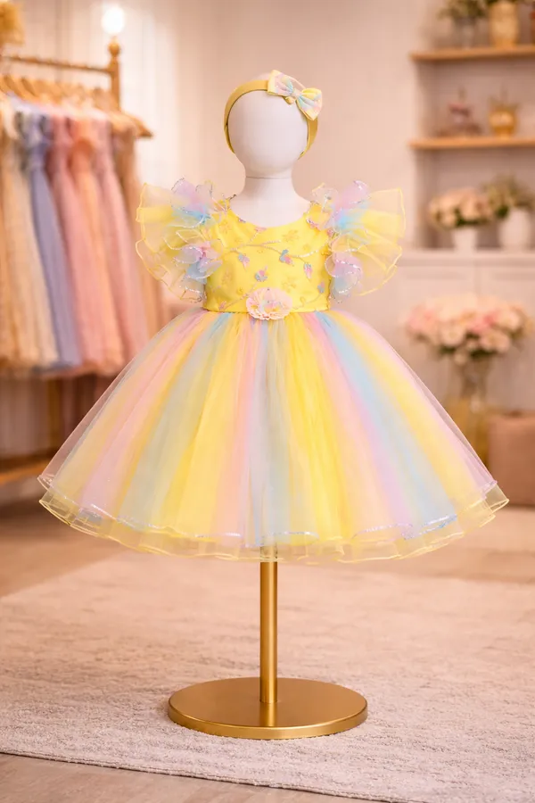 Pastel_Rainbow_Tulle_Party_Dress_For_Baby_Girls_With_Matching_Headband