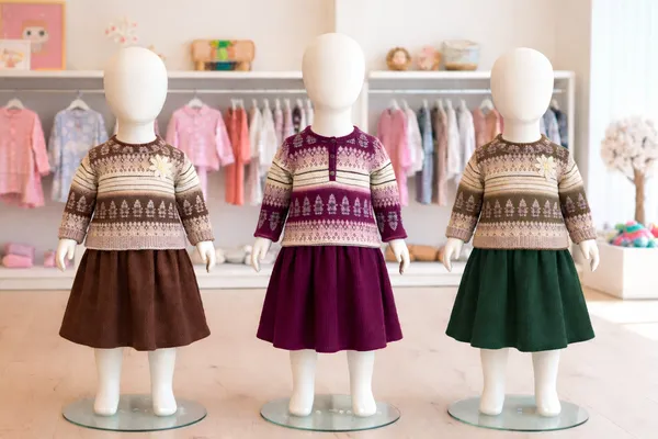 Girls_Knitted_Fair_Isle_Sweater_And_Skirt_Set_With_Floral_Accent