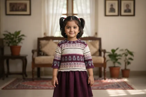 Girls_Purple_And_White_Ethnic_Dress_With_Traditional_Prints