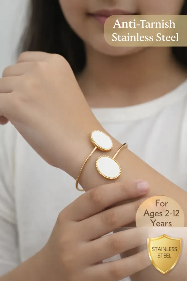 Elegant_White_Oval_Stone_Gold-WhitePlated_Stainless_Steel_Bracelet_For_Kids