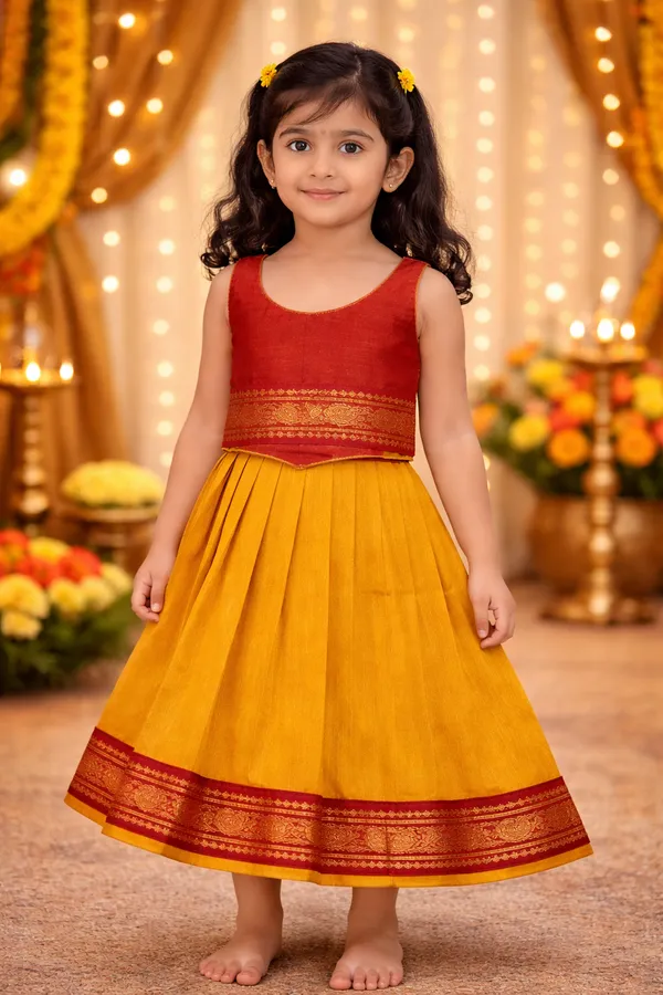 Red_Traditional_Sleeveless_Pattu_Pavadai_Ethnic_Dress_For_Baby_Girls