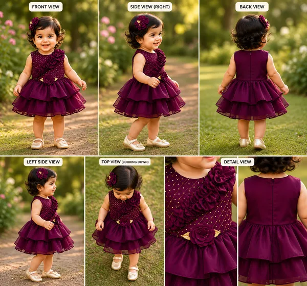 399/-_Sale_:_Royal_Wine_Purple_Layered_Princess_Party_Wear_Frock_-_NR