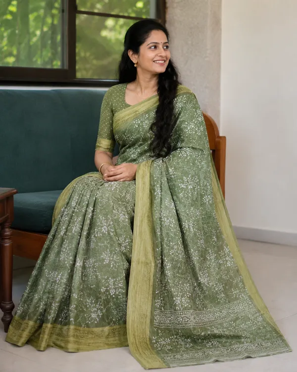 Sage_Green_Floral_Printed_Saree