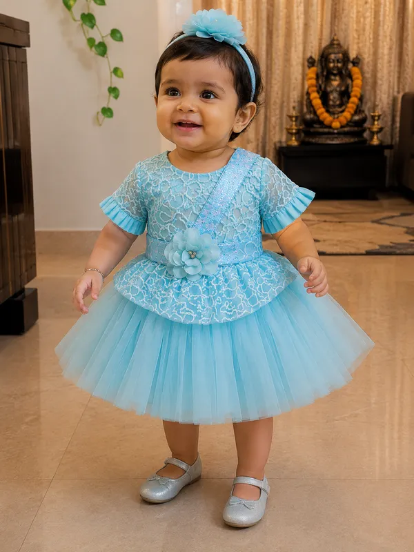 Sky_Blue_One-Shoulder_Floral_Tulle_Party_Wear_Dress