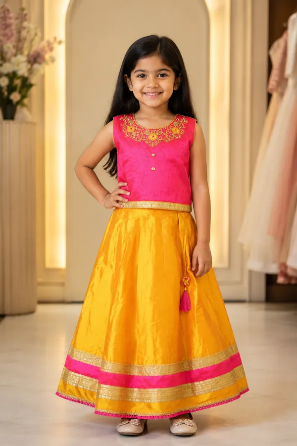 Sunshine_Pink_&_Mustard_Lehenga_Set_for_Girls_(Clearance_Sale)