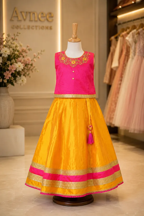 Sunshine_Pink_&_Mustard_Lehenga_Set_for_Girls_(Clearance_Sale)