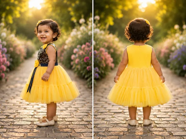 Sunshine_Yellow_Layered_Party_Wear_Frock