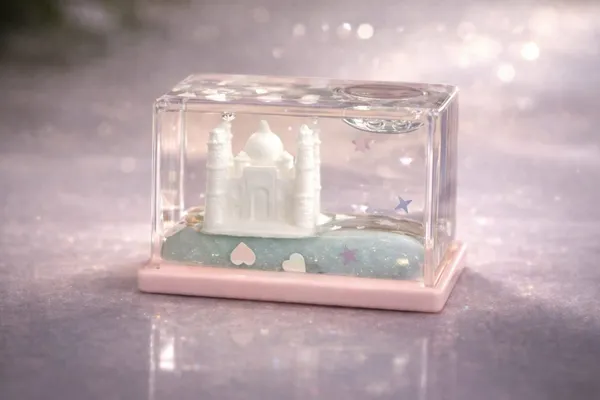 Decorative_Taj_Mahal_Snow_Globe_With_Light_Pink_Base