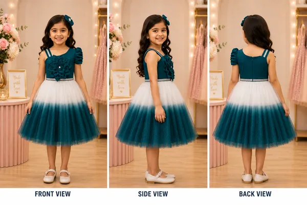 Teal_Ombre_Floral_Party_Wear_Frock_for_Girls_|_Elegant_One_Shoulder_Princess_Dress