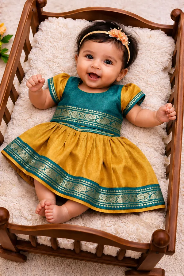 Teal_Traditional_Sleeveless_Pattu_Pavadai_Ethnic_Dress_For_Baby_Girls