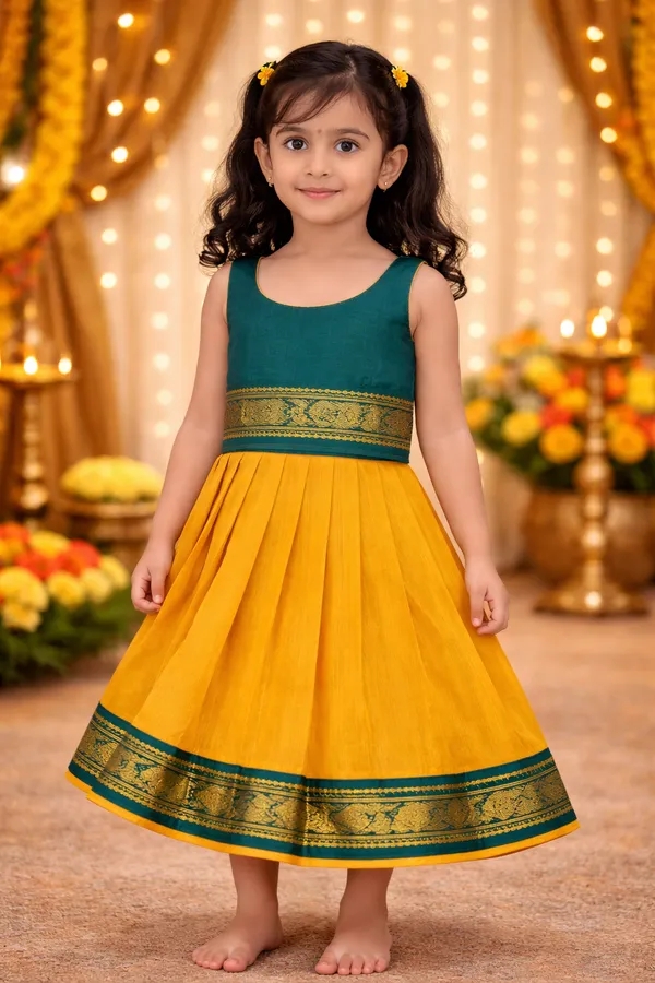 Teal_Traditional_Sleeveless_Pattu_Pavadai_Ethnic_Dress_For_Baby_Girls