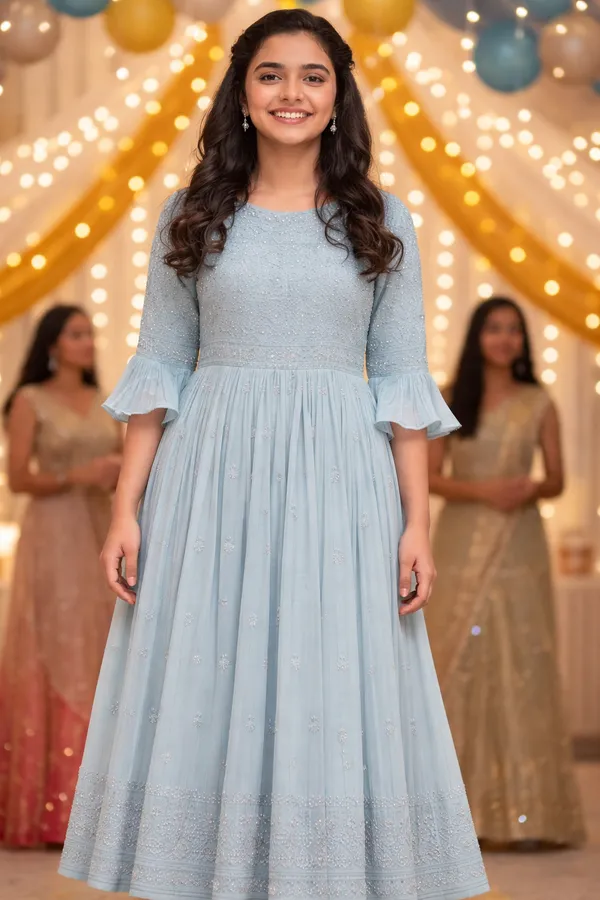 Powder_Blue_Embroidered_Anarkali_Kurta_With_Flared_Sleeves