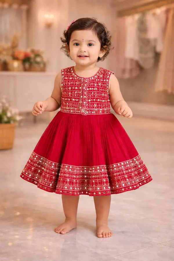 Red_Ethnic_Party_Wear_Dress_For_Girls