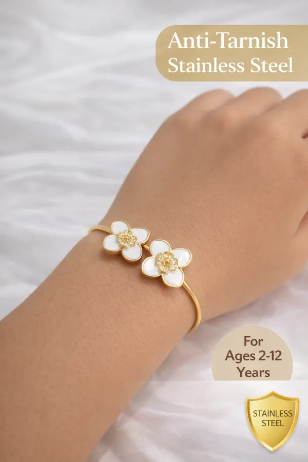 Stainless_Steel_Floral_Cuff_Bracelet_For_Kids