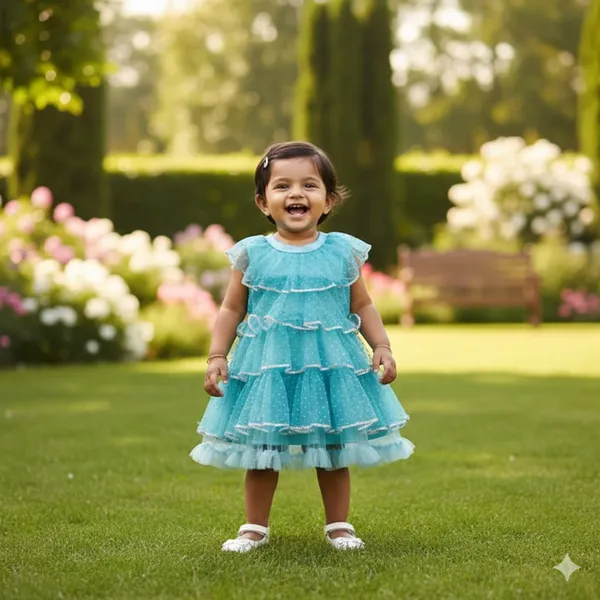 399/-_Sale_:_Sky_Blue_Glitter_Layered_Princess_Party_Wear_Frock_-_NR