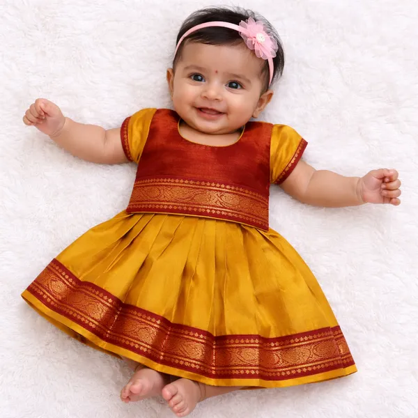 Red/Maroon_Traditional_Pattu_Pavadai_Ethnic_Dress_For_Baby_Girls
