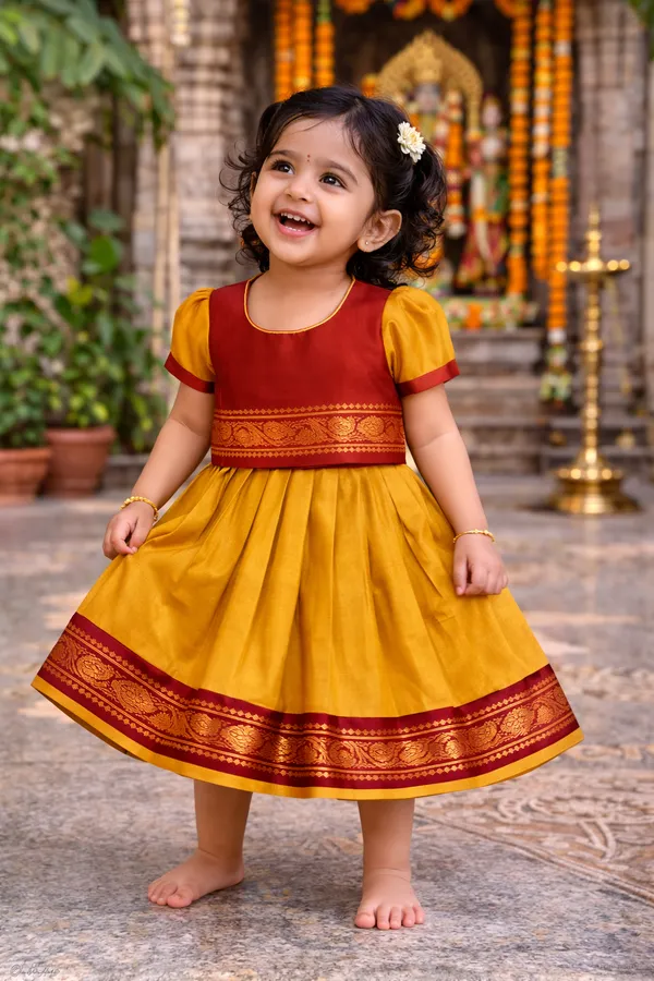 Red/Maroon_Traditional_Pattu_Pavadai_Ethnic_Dress_For_Baby_Girls