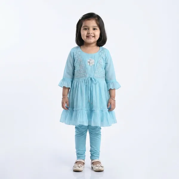 Girls_Light_Blue_Embroidered_Dress_With_Leggings_Set