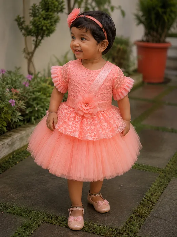 Peach_Floral_Tulle_Princess_Party_Wear_Dress